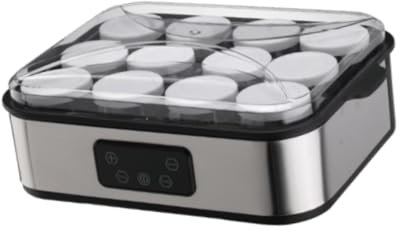 Sharplace Yogurtera eléctrica compacta Griega con 12 Vasos de Vidrio Quesera para reuniones