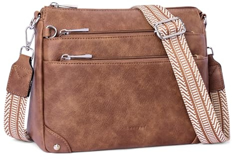 Lexiyat Crossbody Bag for Women, RFID Vegan Leather Medium Purse