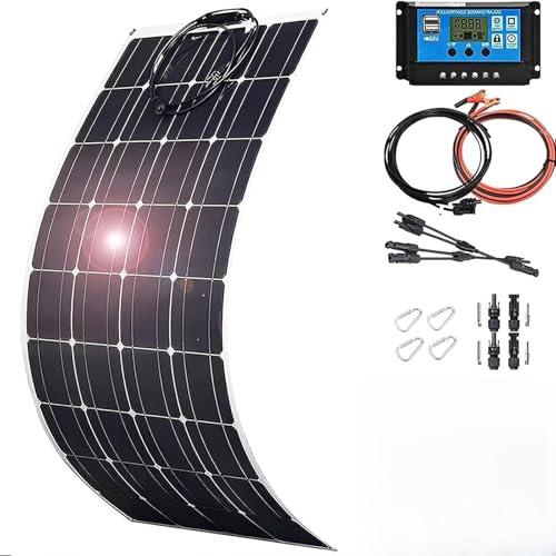 Sunseota 150W/200W/300W/400W/520W Panneau Solaire Flexible Kit 36V Monocristallin Photovoltaïque Panneaux,Contrôleur Sola,Panneau Solaire Flexible,150w