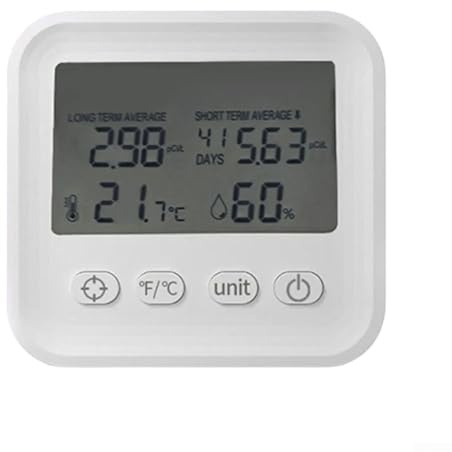 Mini Radon Luftqualitätsmonitor, tragbarer Radon-Gasdetektor mit Echtzeit-Messungen, benutzerfreundliche Schnittstelle für Schlafzimmer, Keller, Schule, Luftqualitätstests