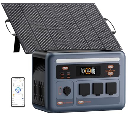 Power Station Centrale Elettrica Portatile con Pannello Solare 100W | 1800W CA (3600W Picco), Batteria LiFePO4 da 1024Wh, USB-C 100W, Ricarica Rapida, Generatore di Corrente per Casa e Campeggio