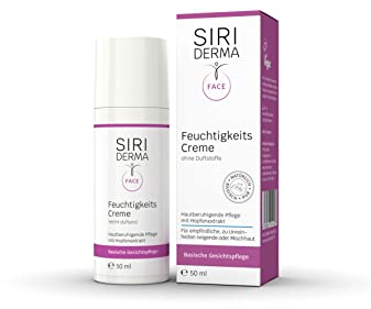 SIRIDERMA Feuchtigkeitscreme | Basische Gesichtspflege für empfindliche Haut | Auch bei Rosacea, Akne, Neurodermitis und Psoriasis (leicht duftend, 50 ml)