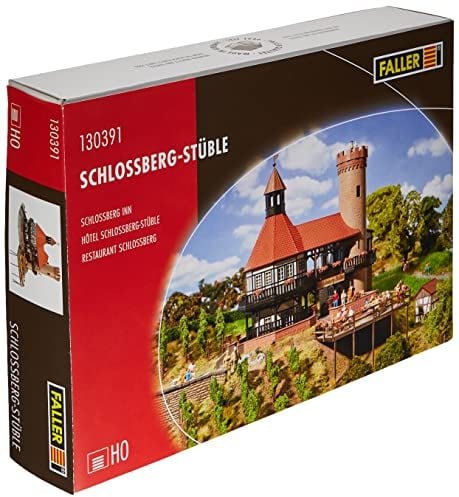 FALLER Schloßberg-Stüble Modellbausatz mit 324 Einzelteilen 203 x 200 x 180 mm I Modelleisenbahn Zubehör H0 I Modelleisenbahn H0 Stüble mit Turm