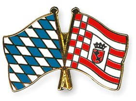 Yantec Freundschaftspin Bayern - Bremen Pin Anstecknadel Doppelflaggenpin