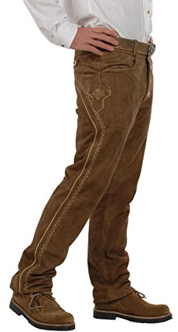 Almsach Herren Trachten Lederhose rehbraun 'Toni', REHBRAUN (Hellbraun), 44