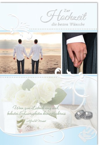 N&D Limited XXL Hochzeitskarte, homo, schwul, gleichgeschlechtlich, A4 Format incl. Kuvert
