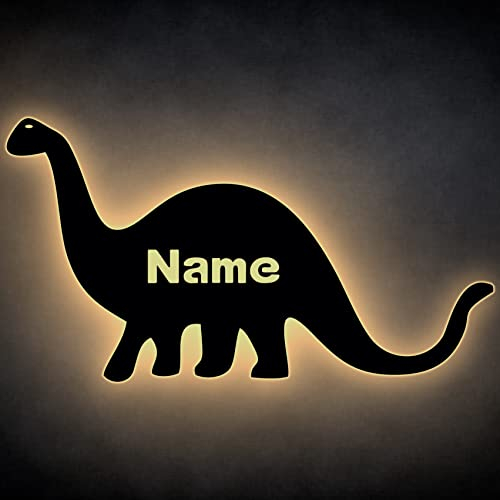 Dino Langhals Riesen Dino LED Deko Schlummerlicht Nachtlicht große Dinosaurier Wandlampe personalisiert Abendlicht Kinderzimmer Schlafzimmer Geburtstagsgeschenk Taufgeschenk