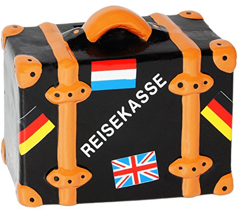 alles-meine.de GmbH große - Spardose - Reisekoffer - Reisekasse - stabile Sparbüchse aus Porzellan/Keramik - Sparschwein - Koffertrolley/Koffer - für Kinder & Erwachsene ..