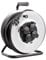 LEDKIA LIGHTING - Bobina Prolunga Cavo Elettrico 50m | IP44 Protezione per Interni ed Esterni | 3x1.5mm Sezione | 4 Prese con Tappi | Riavvolgimento Automatico, Grigio, Ø290 mm, Metallo