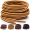 Miscly Lacci per Scarpe Rotondi [3 Paia] Stringhe Robuste e Resistenti - Ideali per Scarpe Da Trekking e Da Montagna, Scarponi, Scarponcini e Stivali - Diametro 5mm (137 cm, Giallo/Marrone)