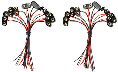 LampVPath Lot de 20 connecteurs de batterie 9 V type T 9 V avec clips en plastique