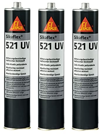 3 x Sikaflex 521 UV nero 300 ml sigillante poliuretanico ibrido