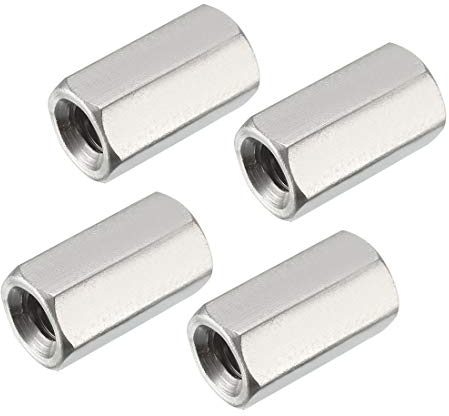 sourcing map 4er-Pack M8 X 1,25 24mm Edelstahl 304 metrische Sechskantmutter Überwurfmutter de