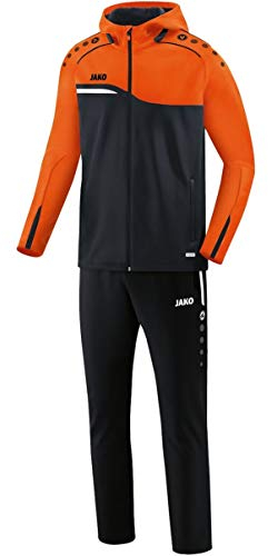 JAKO Herren Präsentationsanzug Competition 2.0 mit Kapuze, schwarz/neonorange, XL, M9618