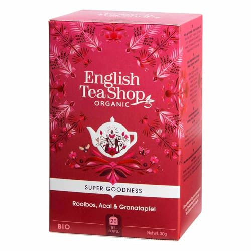 English Tea Shop - Rooibos bio grenade et baie d’açaï - Infusion bio sans théine - Boîte de 20 sachets
