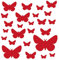 PREMYO 25 Schmetterlinge Wandsticker Kinderzimmer Mädchen Jungen - Wandtattoo - Wandaufkleber Selbstklebend Rot