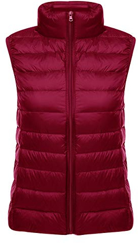 Gilet Doudoune sans Manche Légère Femme Duvet Matelassé Veste sans Manches Femme Plume Ultra Light Manteau Doudoune Matelassée Pliable Blouson Doudounes Legeres Hiver Chaudes Grande Taille Rouge 2XL