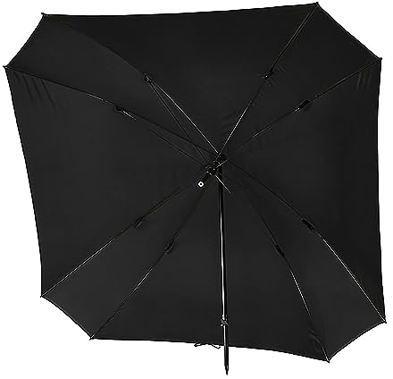WESTLAKE Square Umbrella, Waterproof & Lightweight Fishing Brolly, 2.3m Coverage, Steel Frame, 210 Denier Nylon, Black
