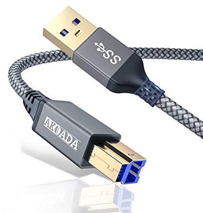 AkoaDa 10 ft USB 3.0 Kabel USB A-Stecker zu USB B-Stecker Datenkabel bis zu 5Gbit/s für z.B. mit Dockingstation, USB 3.0 Hub, Externen Festplatten, Drucker, Scanner, Multifunktionsdruckern usw