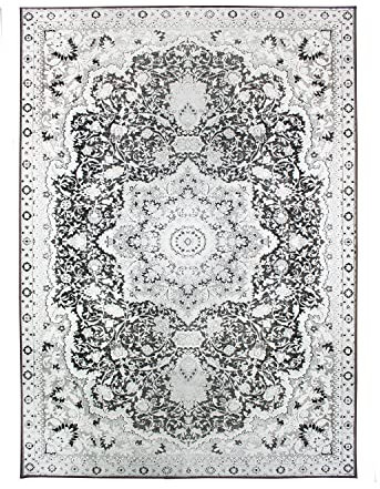 My Magic Carpet Teppich Parviz, maschinenwaschbar, Grau, 12,7 x 17,8 cm