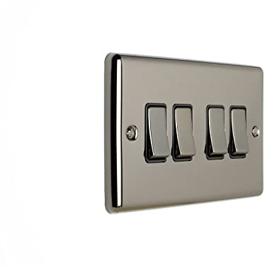 4 Gang 10Amp 2Way Switch Black Nickel Enhance Range Black Trim