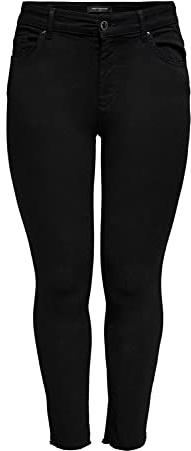 Only Carmakoma Damen Carwilly Reg Sk Ak Raw Rea2343 Noos Jeans, Schwarz, 44W / 32L