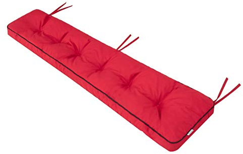 Bankkissen Bankauflage Auflage Kissen Polster Bankpolster Outdoor - Bankauflage Auflage für Bänke in Haus und Garten Sitzkissen - 180x40 cm Rot