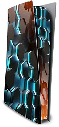 Finest Folia, Design Cover RX023, film de protection autocollant en vinyle, anti-rayures, compatible avec PS5, pour boîtier de console de jeux (édition numérique, n° 11, Hexagone)