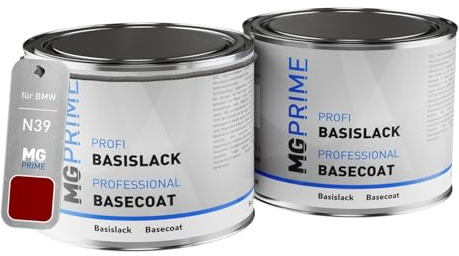 MG PRIME Autolack Dosen Set für BMW N39 Red Apple Metallic 1,0L | Set aus Grundlack + Basislack, Literware, spritzfertig