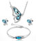 Gilieyer Schmetterlings Schmuckset, Strass Kristall blaue Schmetterlinge Halskette/Ohrringe/Armband Geschenke Damen Hochzeit Braut Halskette Ohrhänger Set Statement Jubiläums Schmuck (Blau)