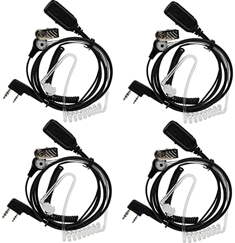 Retevis Funk-Ohrhörer, Walkie-Talkie-Ohrhörer VOX, Kompatibel RT24 RT27 RT622 RB618, UV5R 888S, Kenwood, HYT usw Freisprech-Ohrhörer, Ohrhörer mit Spulendesign (4 Stück)