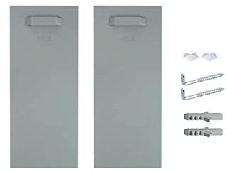 Selbstklebendes Befestigungsset Bilderhalter Spiegelhalter Dibond-Aufhänger Haftbleche (2x Halter | Schraubhaken | Silikonpuffer, 300x100mm)