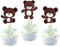 24 Pack Bear Cupcake Toppers Glitter Bear Baby Cake Picks Baby Shower Cupcake Decorations Kids Birthday Cake Decorations Party Supplies