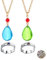 YouU 24 Stück Howl's Moving Castle Ring Elegante Tropfenform Halskette Wassertropfen Form Anhänger Set Anime Aufkleber für Fans