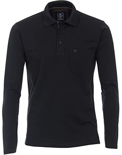 Redmond Polo-Shirt Langarm Uni nah 90 schwarz XXL