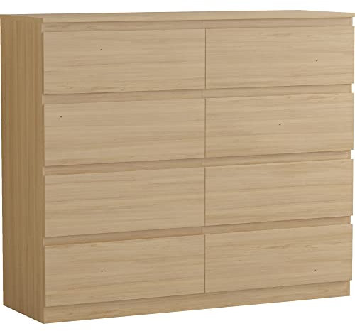 Vida Designs Denver 8 Drawer Chest of Drawers Pine – Modern Wooden Storage Unit