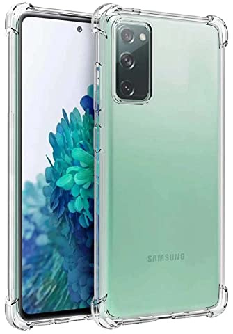 Hülle Kompatibel mit Smartphonica Samsung Galaxy A21s Transparent Shockproof TPU Silikon Case mit Stoßkante/Back Cover