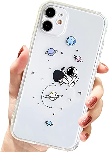 AMART für iPhone 11 Hülle,Durchsichtig HandyHülle mit Astronaut Planet Stern Muster Hülle Transparent Klar Ultra Dünn Weich Silikon Stoßfeste mit Motiv Schutzhülle für iPhone 11(Embrace Astronaut)