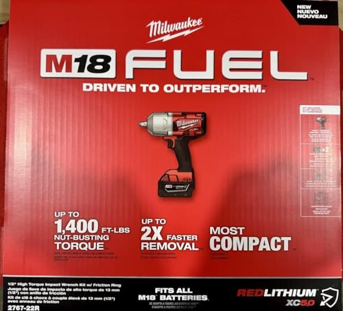Milwaukee 2767-22R Boulonneuse Clé à chocs à couple élevé de carburant 1/2'' Outillage Electroportatif avec kit d'anneau de friction