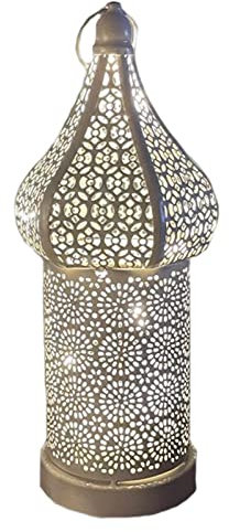 Moroccan Desk Lamp, Battery Operated Decorative Lantern, Weddings, Parties, Patio, Garden Lamp Decoration for Indoors Outdoors for Friends Neighbors Families