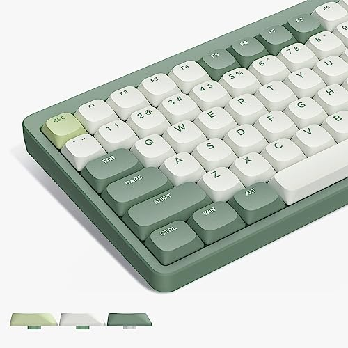Womier Low Profile PBT Keycaps - 144 Keys Full Set for 60% 65% 75% 80% 100% Mechanical Keyboard - Green Custom Keyboard Keycaps