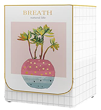 FANSU Copertura Lavatrice per Esterno per Lavatrici e Asciugatrice Stampa, Impermeabile Antipolvere Coprilavatrice da Esterno con Aperture Frontali Protezione Solare (XL-8-12kg,Pianta rosa)