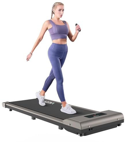 Bigzzia Tapis Roulant Elettrico Pieghevole,Walking Pad 10 km/h,Tappeto Corsa Extra Large 42CM,con telecomando e display LCD,Telaio rinforzato and 220LB Max Weight for Home Office Exercise (grey)