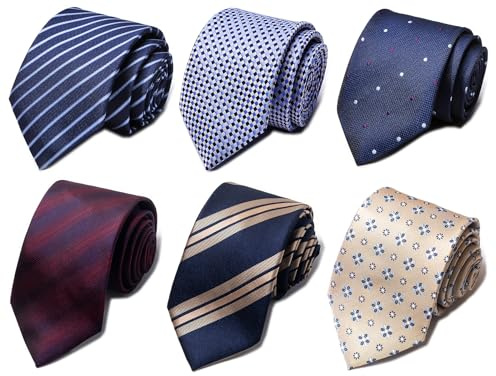 Passabin Krawatten-Set für Herren, gewebt, Jacquard, 6-teillig