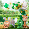 Maclunar Dschungel Geburtstag Dekoration 9 jahr,Safari Geburtstagsdeko Ballons,Grüne Waldtiere Luftballon Tiere Deko 9. Geburtstag Junge Mädchen,Wild One Geburtstag Deko Party, Green Set