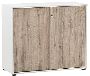 Schildmeyer Aktenschrank Reno 400, 701764, weiß/wildeiche Dekor, 100 x 41 x 83,6 cm