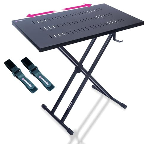 Liquid Stands Expandable DJ Table Stand Portable Audio Mixer Stand - DJ Stand for Laptop & Controller - Midi Keyboard Stand & Synth Stand - DJ Booth Portable X Style Keyboard Stand & Tabletop DJ Desk