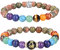 UEUC Chakra-Armbänder für Frauen, Yoga 7 Chakra-Kristalle, Edelstein-Armband, 8 mm Kristall-Meditations-Energieausgleichsarmbänder(#48)
