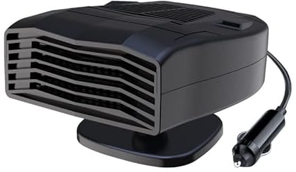 YUEYUEKE Riscaldatore portatile per auto, 12 V, sbrinatore per parabrezza da 150 W, mini ventilatore per riscaldamento/raffreddamento 2 in 1, con presa accendisigari, con base girevole a 360°