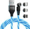 Statik 360 GloBright - Caricatore magnetico per cellulare, con cavo di ricarica illuminato a LED, colore blu, 2 m